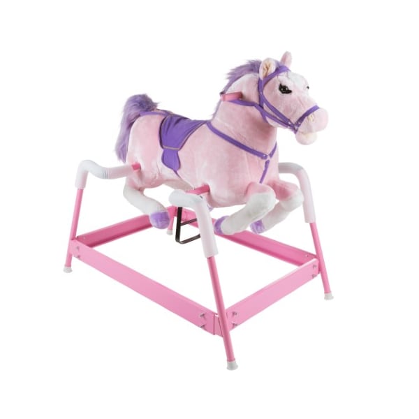 Toy Time Spring Rocking Horse Ride On for Kids with Interactive Sounds and Straps 2-5 Years Old